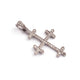 1 Pc Pave Diamond Cross Charm 925 Sterling Silver & Vermeil, Yellow & Rose Gold Vermeil Pendant - Cross Charm Pendant 34mmx23mm PDC00480 - Tucson Beads