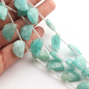 1 Strand Amazonite Faceted " D" Shape Briolettes  -Semi Precious  Briolettes Beads 18mmX12-16mmX11mm -9 Inches BR02163