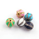 1 Pc Pave Diamond Multi Color Bakelite Round Balls Beads - Diamond Enamel Bead- 11mm PDC00475 - Tucson Beads