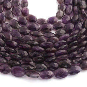 1 Strand Amethyst Faceted Oval Shape Briolettes  -Semi Precious  Briolettes Beads 11mmx8mm -15mmx10mm -10 Inches BR02183