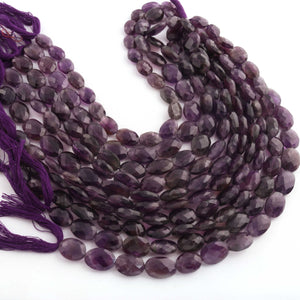 1 Strand Amethyst Faceted Oval Shape Briolettes  -Semi Precious  Briolettes Beads 11mmx8mm -15mmx10mm -10 Inches BR02183