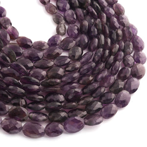 1 Strand Amethyst Faceted Oval Shape Briolettes  -Semi Precious  Briolettes Beads 11mmx8mm -15mmx10mm -10 Inches BR02183