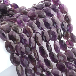 1 Strand Amethyst Faceted Oval Shape Briolettes  -Semi Precious  Briolettes Beads 11mmx8mm -15mmx10mm -10 Inches BR02183