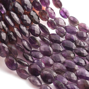 1 Strand Amethyst Faceted Oval Shape Briolettes  -Semi Precious  Briolettes Beads 11mmx8mm -15mmx10mm -10 Inches BR02183