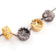 1 Pc Pave Diamond 12mm Spacer, Rondelles- 925 Sterling Silver & Yellow Gold Vermeil Wheel Beads  PDC00482 - Tucson Beads