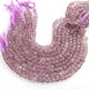 1 Strand Pink Amethyst Faceted  Cubes Shape Briolettes  -Semi Precious  Briolettes Beads 6mm-9mm -9 Inches BR02181