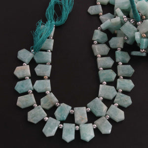 1 Strand Amazonite Faceted Pentagon Shape Briolettes  -Semi Precious  Briolettes Beads 11mmx7mm -17mmx11mm -7.5 Inches BR01761