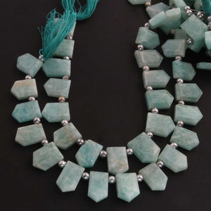 1 Strand Amazonite Faceted Pentagon Shape Briolettes  -Semi Precious  Briolettes Beads 11mmx7mm -17mmx11mm -7.5 Inches BR01761