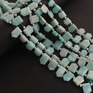 1 Strand Amazonite Faceted Pentagon Shape Briolettes  -Semi Precious  Briolettes Beads 11mmx7mm -17mmx11mm -7.5 Inches BR01761