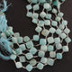 1 Strand Amazonite Faceted Cushion Shape Briolettes  -Semi Precious  Briolettes Beads 11 mm-15mm -9 Inches BR01763