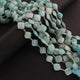 1 Strand Amazonite Faceted Cushion Shape Briolettes  -Semi Precious  Briolettes Beads 11 mm-15mm -9 Inches BR01763