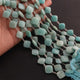 1 Strand Amazonite Faceted Cushion Shape Briolettes  -Semi Precious  Briolettes Beads 11 mm-15mm -9 Inches BR01763