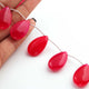 1 Strand  Hot Pink Chalcedony Smooth  Briolettes -Pear Shape Semi Precious  Briolettes- 27mmx16mm- 8 Inches BR1231