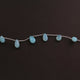 1  Strand Aqua Chalcedony  Smooth Briolettes - Pear Shape Semi Precious Briolettes  12mmx8mm-15mmx9mm - 7.5 Inches BR3605