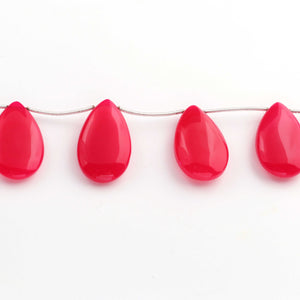 1 Strand Aaa Quality Hot Pink Chalcedony Smooth Pear Shape Beads Briolettes -27mmx16mm- 8 Inches BR2525