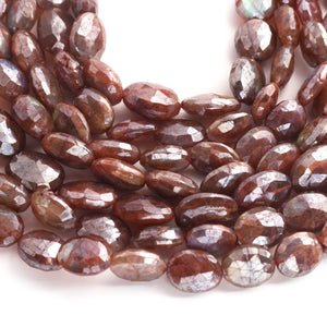 1 Strand Red Silverite Faceted Oval -Semi Precious Gemstone Red Silverite  Oval Beads- 9mmx7mm-14mmx10mm  8 Inches BR01776