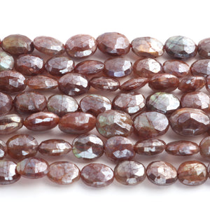 1 Strand Red Silverite Faceted Oval -Semi Precious Gemstone Red Silverite  Oval Beads- 9mmx7mm-14mmx10mm  8 Inches BR01776