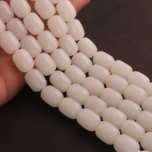 1 Strand White Chalcedony Smooth Tumble Briolettes-Semi Precious Gemstone Beads- 16mmx12mm 8 Inches BR03721