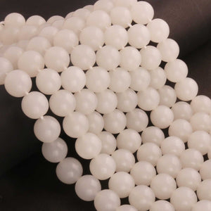 1 Strand White Chalcedony Smooth Balls Briolettes-Semi Precious Gemstone Beads- 11mm-12mm 8 Inches BR03722