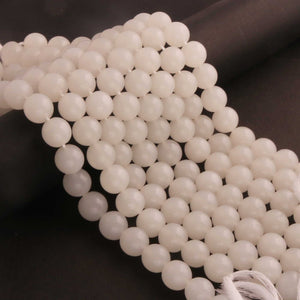 1 Strand White Chalcedony Smooth Balls Briolettes-Semi Precious Gemstone Beads- 11mm-12mm 8 Inches BR03722