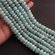 1 Strand Amazonite Smooth Rondelles -Semi Precious Gemstone Amazonite  Roundelles Beads- 7mm-15mm 8 Inches BR01772