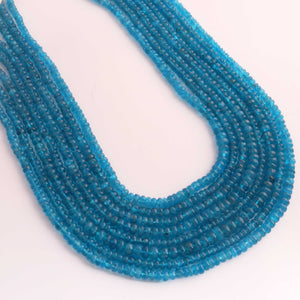 1 Long Strand Neon Apatite Smooth Rondelles -Semi Precious Gemstone Neon Apatite Roundelles Beads- 3mm-6mm 14 Inches BR03712