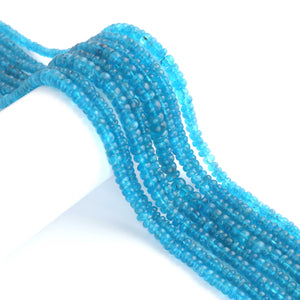 1 Long Strand Neon Apatite Smooth Rondelles -Semi Precious Gemstone Neon Apatite Roundelles Beads- 3mm-6mm 14 Inches BR03712