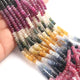 1 Long Strand Multi Sapphire Faceted Rondelles -Precious Gemstone Multi Sapphire Roundelles Beads- 4mm-5mm 15 Inches BR03711