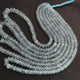 1 Long Strand Aquamarine Smooth Rondelles -Semi Precious Gemstone Aquamarine Roundelles Beads- 5mm-9mm 16 Inches BR03704