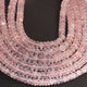 1 Strand Rose Quartz Faceted Rondelles -Semi Precious Gemstone Rose Quartz Roundelles Beads- 7mm-10mm 10 Inches BR03705