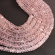 1 Strand Rose Quartz Faceted Rondelles -Semi Precious Gemstone Rose Quartz Roundelles Beads- 7mm-10mm 10 Inches BR03705