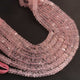 1 Strand Rose Quartz Faceted Rondelles -Semi Precious Gemstone Rose Quartz Roundelles Beads- 7mm-10mm 10 Inches BR03705