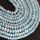 1 Strand Larimar Smooth Rondelles -Semi Precious Gemstone Larimar Roundelles Beads- 5mm-12mm 8 Inches BR03717