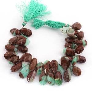 1 Strand Bio Chrysoprase  Faceted  Briolettes - Pear  Shape Briolettes 8 inch 21mmx11mm-16mmx12mm BR3201 - Tucson Beads