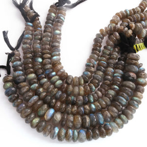 1 Strand Labradorite Faceted Rondelles -Semi Precious Gemstone Labradorite  Roundelles Beads- 8mm-15mm 8 Inches BR03720