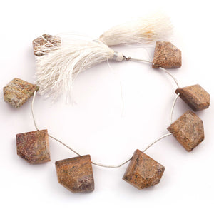 1  Strand Brown Jasper Faceted Briolettes  - Fancy  Briolettes  -18mmx21mm-21mmx23mm  8.5 Inches BR2606 - Tucson Beads