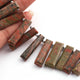 1 Strand Unakite  Faceted Rectangle Shape Briolettes  -  19mmx8mm-32mmx7mm -6.5 Inches  BR514 - Tucson Beads