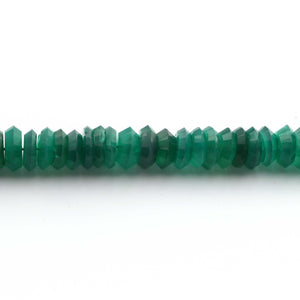 1  Strand  Green Onyx  Faceted Heishi Tyre Shape Gemstone Beads,  Green Onyx  Tyre Wheel Rondelles Beads, 11mm -14 Inches BR1661 - Tucson Beads