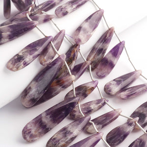 1 Strand Sujilite Smooth Pear Briolettes -Semi Precious Gemstone Sujilite Pear Beads  44mmx12mm-17mmx9mm 8 Inches BR0422