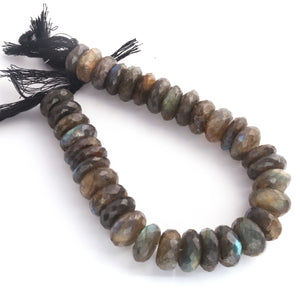 1  Strand  Labradorite Faceted Rondelles -Semi Precious Gemstone Labradorite  Roundelles Beads -14mm-16mm - 9 Inches BR3902