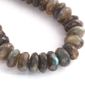 1  Strand  Labradorite Faceted Rondelles -Semi Precious Gemstone Labradorite  Roundelles Beads -14mm-16mm - 9 Inches BR3902