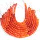 1 Strand Carnelian Faceted Rondelles -Semi Precious Gemstone Carnelian Roundelles Beads- 6mm-7mm 8 Inches BR03719