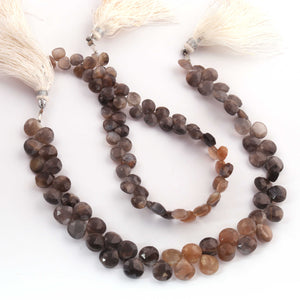 1  Strand Golden Shine  Faceted Briolettes - Heart Shape  Briolettes  7mm-8mm - 10 Inches BR03630 - Tucson Beads