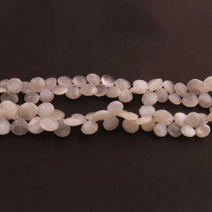 1  Strand White  Moon Stone Faceted  Briolettes - Heart Shape  Briolettes  -14mmx9mm- 9 Inches BR3623 - Tucson Beads