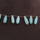 1 Long Strand  Blue Aqua Chalcedony Faceted Briolettes - Pear Shape   Briolettes -  39mmx11mm-32mmx14mm 7 Inches BR2711 - Tucson Beads