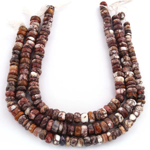 1  Strand  Leopard Jespar Faceted Rondelles  -Gemstone   Rondelles- 7mm-11mm-13- Inches BR003544 - Tucson Beads