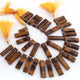 1  Strand Brown Tiger Eye  Faceted Briolettes - Rectangle Briolettes-20mmx8mm-36mmx8mm  8 Inches BR03527 - Tucson Beads