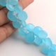 1 Strand Blue Aqua Chalcedony Faceted Heart Briolettes -Semi Precious Gemstone Blue Aqua Chalcedony Heart Beads  10mm-14mm - 8 inches BR731