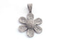 1 PC Beautiful Pave Diamond Flower Charm 925 Sterling Silver - Pave Diamond Flower Pendant - 27mmx24mm PD1019