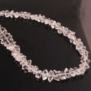 1 Strand AAA Clear White Herkimer Diamond Quartz Nuggets , 6mmx4mm-10mmx5mm -8 inches  Center Drilled Beads - Herkimer Rough Stone BR03726